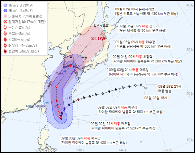경북도, 초강력 태풍 ‘힌남노’ 대비 비상대책..4일부터 영향권