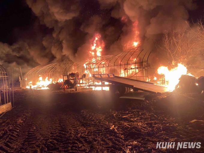 홍천 비닐하우스 불…1억2500만원 재산피해
