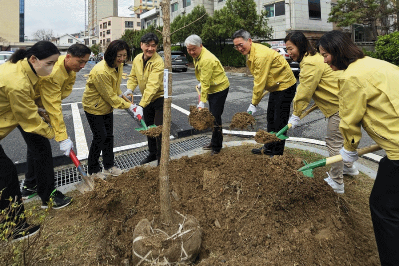 대전서부교육지원청, 쓰레기 치우고 나무도 심는 '쓰담걷기’