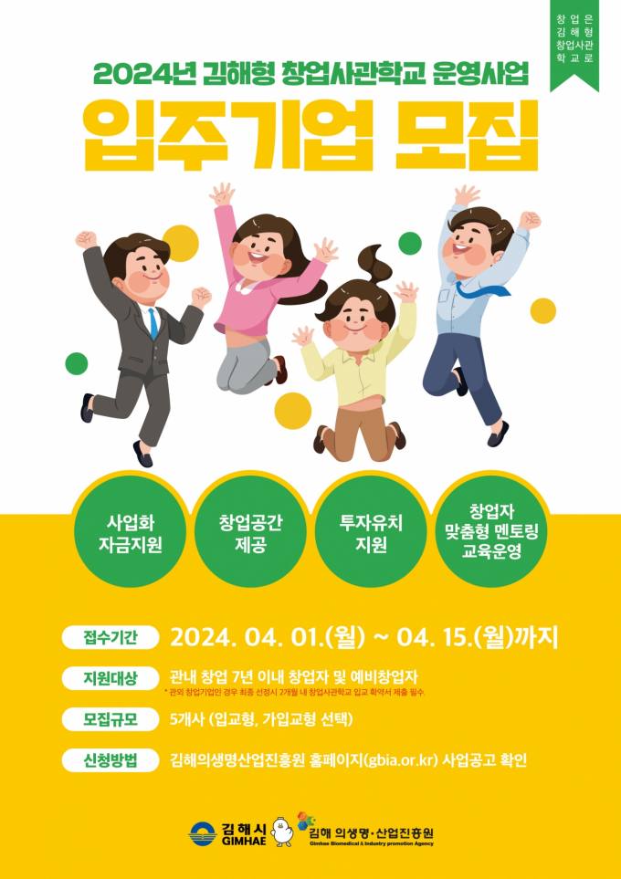 '김해형 창업사관학교' 지역 우수 창업기업 육성 '효자' 역할